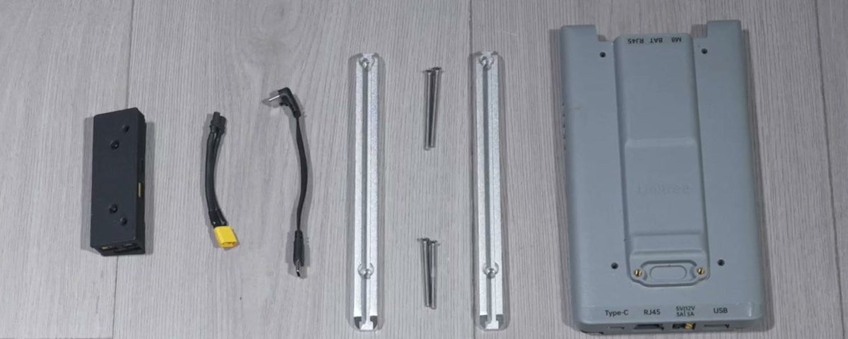 Unitree R1 EDU computing backpack kit with expansion rails and leads