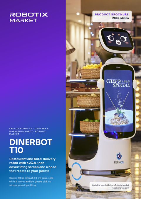 Keenon DINERBOT T10 Teslimat ve Pazarlama Robotu – Ürün Broşürü